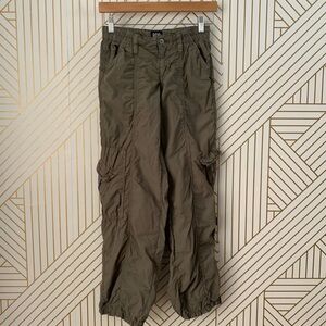 BDG Y2K Cargo Pant 100% cotton pockets low rise ruched cinched legs green XXS